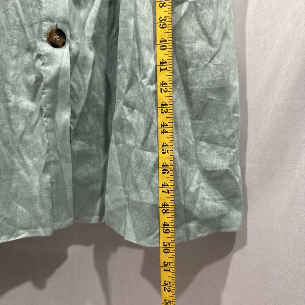 NWD $320 Reiss [ 14 US ] Catalina Linen Button Front Midi Dress in Sage‎ - Picture 7 of 16